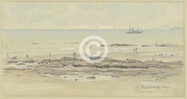 Coast near Saint Leonards-on-Sea, 1849. Creator: Fritz Bamberger.