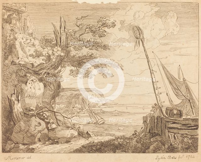 Coast Scene, 1784. Creator: Lydia Bates.