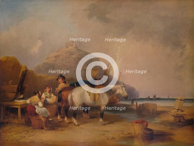 'Coast Scene, with Figures and Horses', c1841. Artist: William Shayer.
