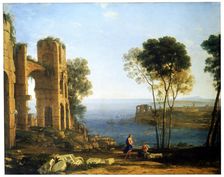 Coast View with Apollo and the Cumaean Sibyl between 1645 and 1649. Artist: Claude Lorrain