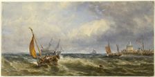 Coastal View with Shipping, 1864. Creator: Edwin Hayes