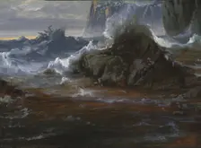 Coastal Cliffs in Stormy Weather, c1840-1880. Creator: Peder Balke