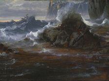 Coastal Cliffs in Stormy Weather, c1840-1880. Creator: Peder Balke