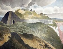 Coastal defences, 1940. Creator: Eric Ravilious
