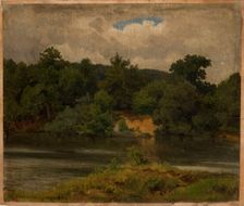 Coastal landscape, exercise, 1854. Creator: Werner Holmberg