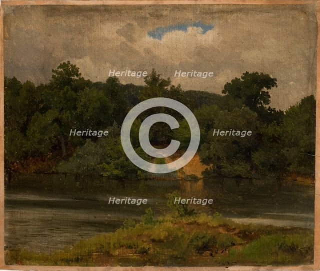 Coastal landscape, exercise, 1854. Creator: Werner Holmberg.