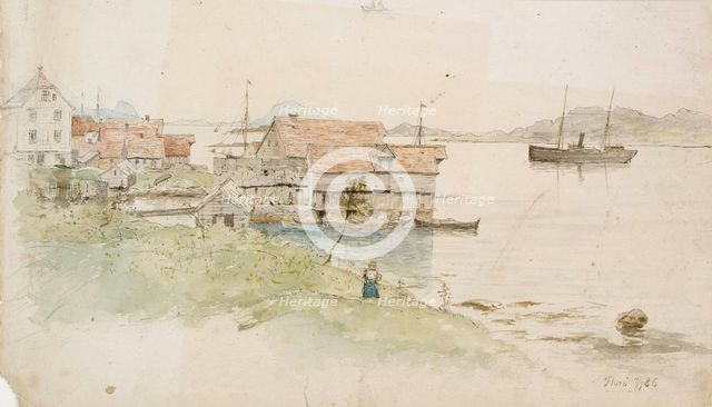 Coastal landscape, Florö, 1886. Creator: Oscar Kleineh.