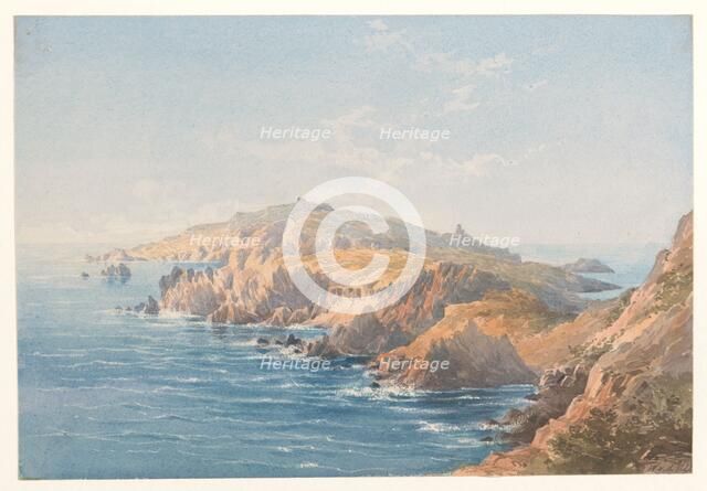 Coastal landscape in Corsica, 1828-1892. Creator: Charles William Meredith van de Velde.