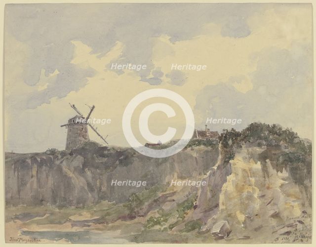 Coastal landscape of Bonne Nuit Bay, 1881. Creator: Ernst Morgenstern.