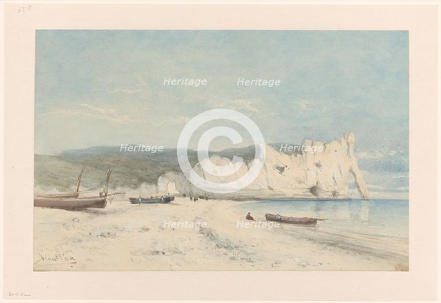 Coastal landscape with white chalk cliffs, 1851-1894. Creator: Hendrik Veder.