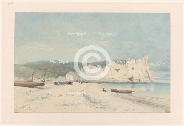 Coastal landscape with white chalk cliffs, 1851-1894. Creator: Hendrik Veder.