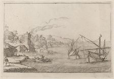 Coastal Landscape with Anchored Vessels, 1638. Creator: Ercole Bazicaluva