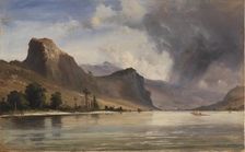 Coastal Landscape with Mountains. A Storm Brewing, 1854. Creator: Anton Melbye