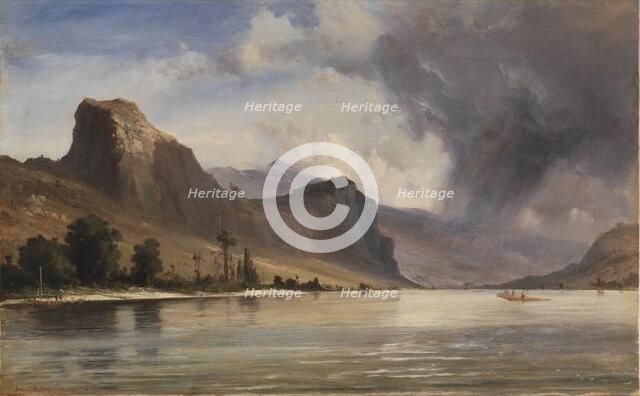 Coastal Landscape with Mountains. A Storm Brewing, 1854. Creator: Anton Melbye.
