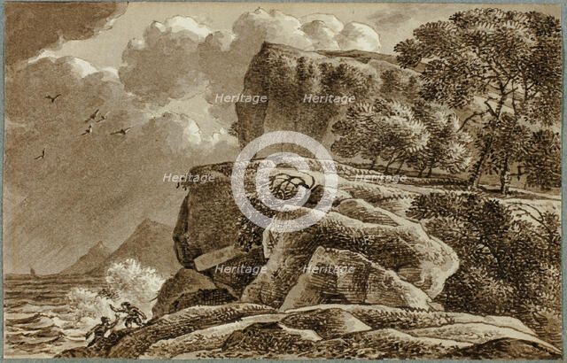 Coastal Landscape with Storm Approaching, c. 1800. Creator: Franz Kobell.