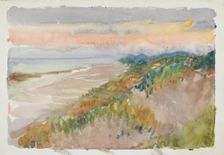 Coastal scene with sunrise/sunset, c1875-1944. Creator: George Clausen