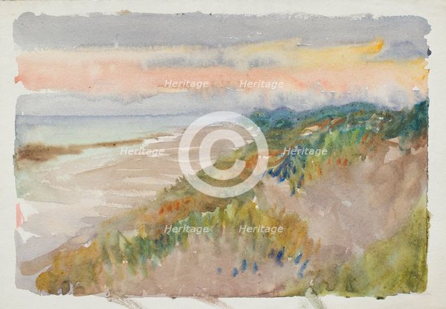 Coastal scene with sunrise/sunset, c1875-1944. Creator: George Clausen.