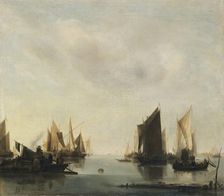 Coastal Scene with Sailing Vessels, 1655. Creator: Jan van de Cappelle