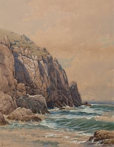 Coastal Scene, Cliffs and Sea, between 1860 and 1908. Creator: Alfred Thompson Bricher