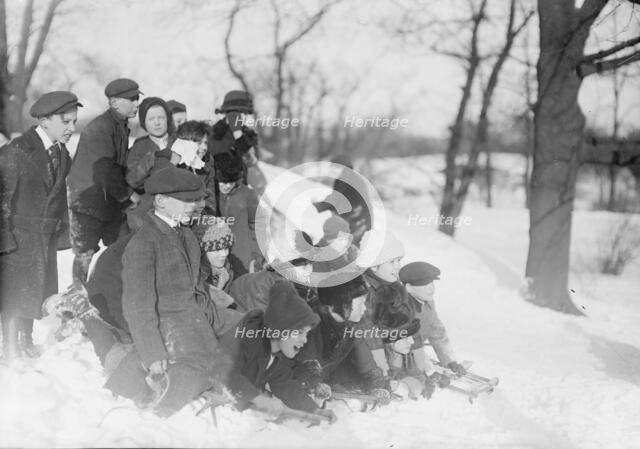 Coasting - Central Park, between c1910 and c1915. Creator: Bain News Service.