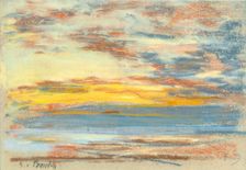 Coastline and sky, c. 1890. Creator: Boudin, Eugène-Louis (1824-1898)