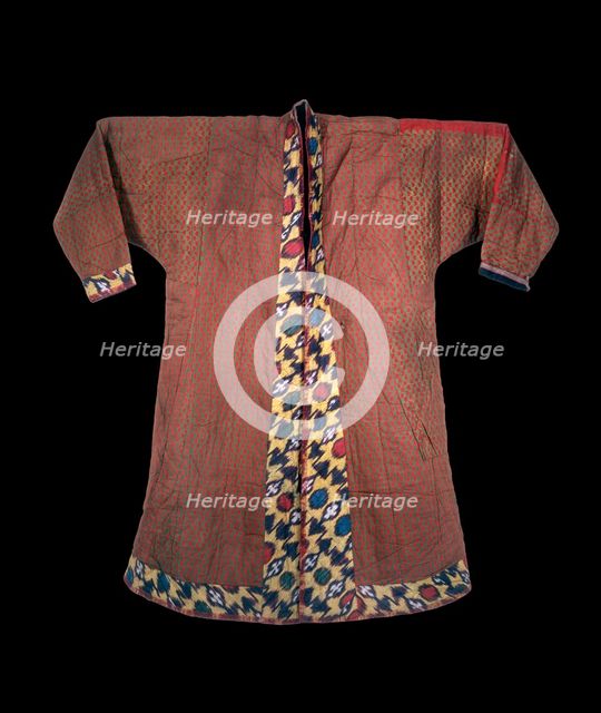 Coat with buta pattern lining and ikat edges, 1801-1869. Artist: Unknown.