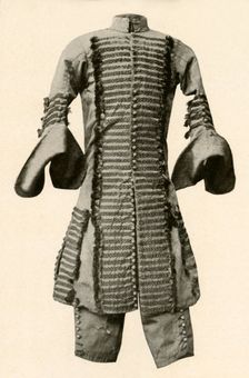 Coat and breeches of silk trimmed with fancy braid c1680, (1937). Creator: Unknown