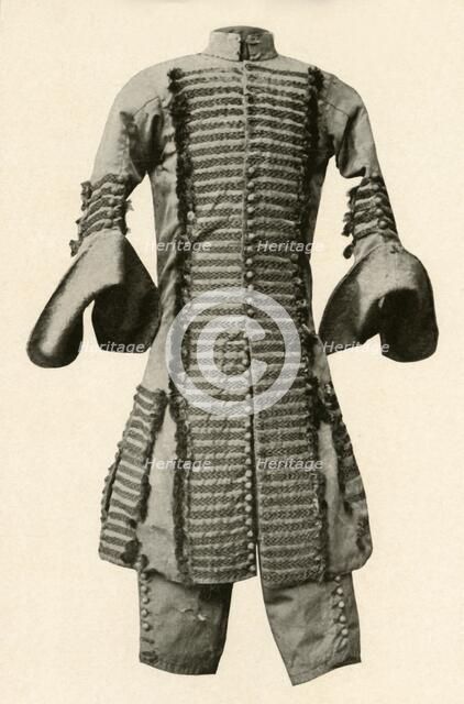 'Coat and breeches of silk trimmed with fancy braid', c1680, (1937). Creator: Unknown.