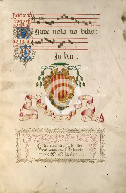 Coat of Arms; Missal of Bishop Antonio Scarampi, 1567. Creator: Fra Vincentius a Fundis.