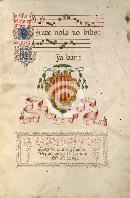 Coat of Arms; Missal of Bishop Antonio Scarampi, 1567. Creator: Fra Vincentius a Fundis.