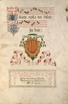 Coat of Arms; Missal of Bishop Antonio Scarampi, 1567. Creator: Fra Vincentius a Fundis