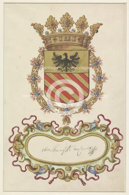 Coat of arms of Ottone Eurico del Caretto, Marquis of Savona, 1650-1699. Creator: Anon.