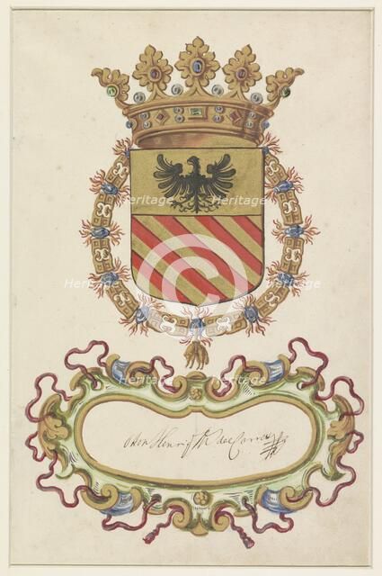 Coat of arms of Ottone Eurico del Caretto, Marquis of Savona, 1650-1699. Creator: Anon.