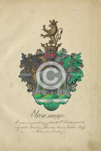 Coat of arms of Orava counties, 1904-1910. Creator: Adolf Medzihradsky.