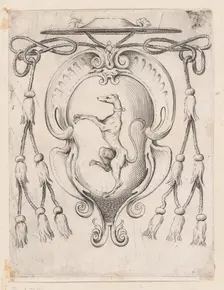 Coat of Arms of a Cardinal of the Sampieri Family, 1590-95. Creator: Agostino Carracci