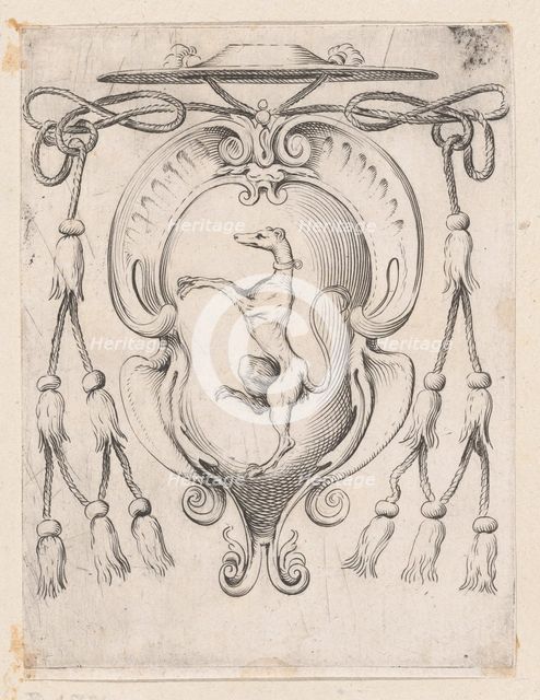 Coat of Arms of a Cardinal of the Sampieri Family, 1590-95. Creator: Agostino Carracci.