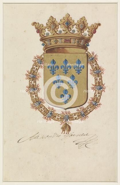 Coat of arms of Alessandro Farnese, governor of the Netherlands and Duke of Parma and..., 1650-1699. Creator: Anon.