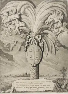 Coat of Arms of Haarlem, end page to Counts and Countesses of Holland, Zeeland..., 1650. Creator: Cornelis de Visscher