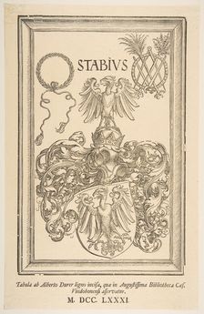Coat -of-Arms of Johan Stabius, edition of 1781.n.d. Creator: Albrecht Durer