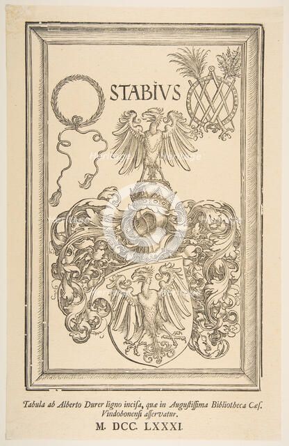 Coat -of-Arms of Johan Stabius, edition of 1781.n.d. Creator: Albrecht Durer.