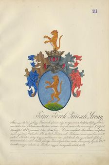 Coat of arms of the Torok-Turcsek family, 1904-1910. Creator: Adolf Medzihradsky