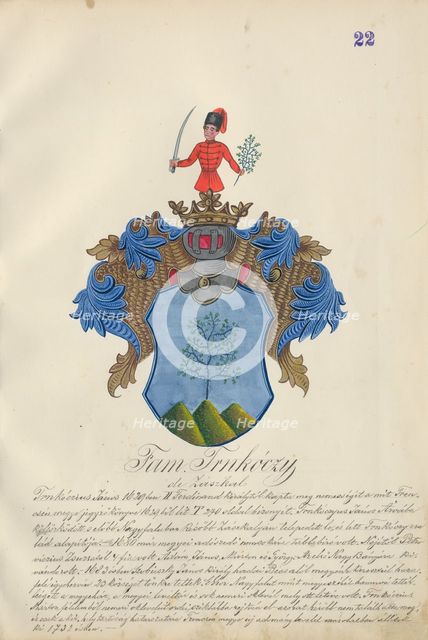 Coat of arms of the Trnkoczy family, 1904-1910. Creator: Adolf Medzihradsky.