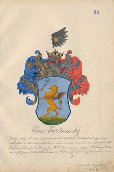Coat of arms of the Trstenska family, 1904. Creator: Adolf Medzihradsky