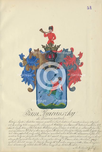 Coat of arms of the Turanska family, 1904-1910. Creator: Adolf Medzihradsky.