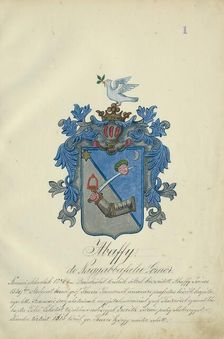 Coat of arms of the Abaffy family, 1904-1910. Creator: Adolf Medzihradsky