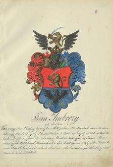 Coat of arms of the Ambrozy family, 1904-1910. Creator: Adolf Medzihradsky