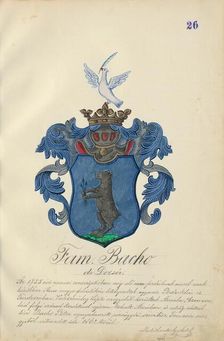 Coat of arms of the Bach family, 1904-1910. Creator: Adolf Medzihradsky
