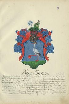 Coat of arms of the Bajcsy family, 1904. Creator: Adolf Medzihradsky