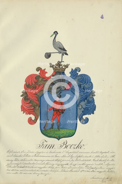 Coat of arms of the Bocz family, 1904. Creator: Adolf Medzihradsky.