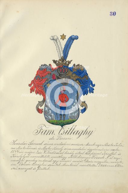 Coat of arms of the Csillaghy family, 1904. Creator: Adolf Medzihradsky.
